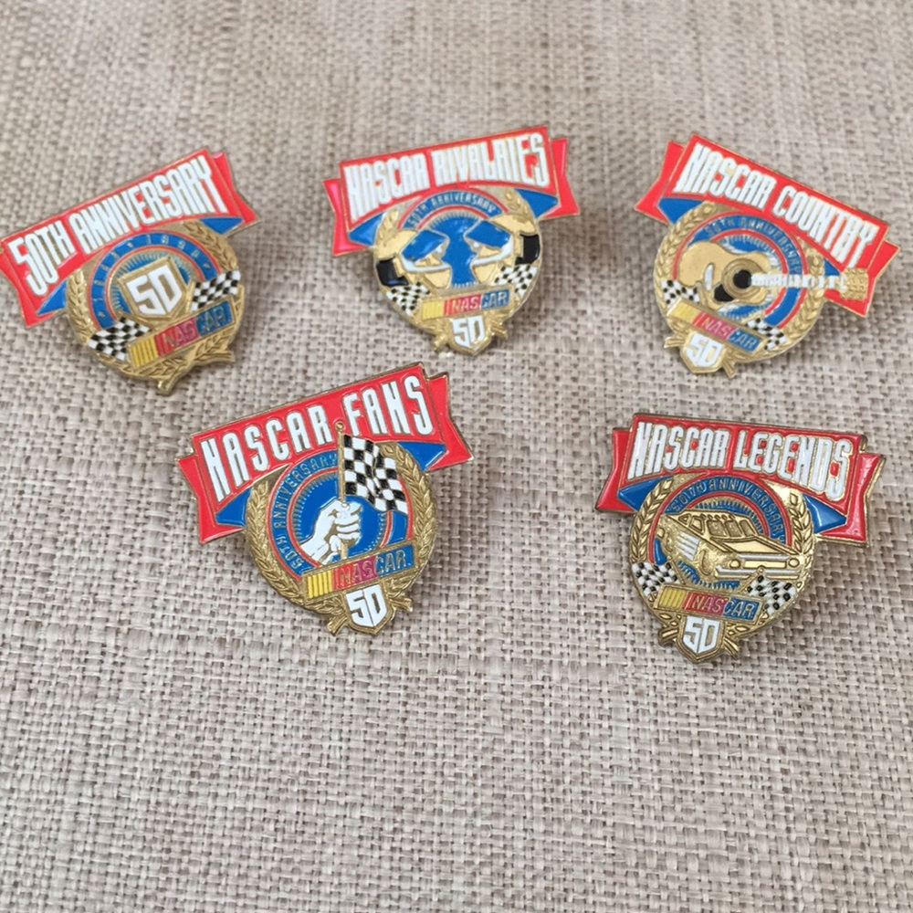 Set of 5 nascar 50th anniversary pins